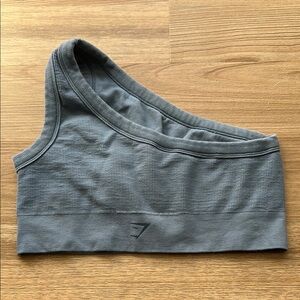 GYMSHARK Gray BLUE One-Shoulder Sports Bra